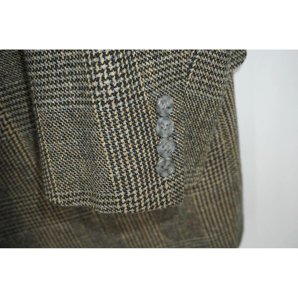 Ermenegildo Zegna Sport Coat Brown Plaid Silk Wool Tweed Men's IT 52 42R